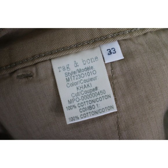 Rag & Bone Mens 33 x 21.5 Cropped Chino Slim Pants NEW A1396 - Picture 6 of 6